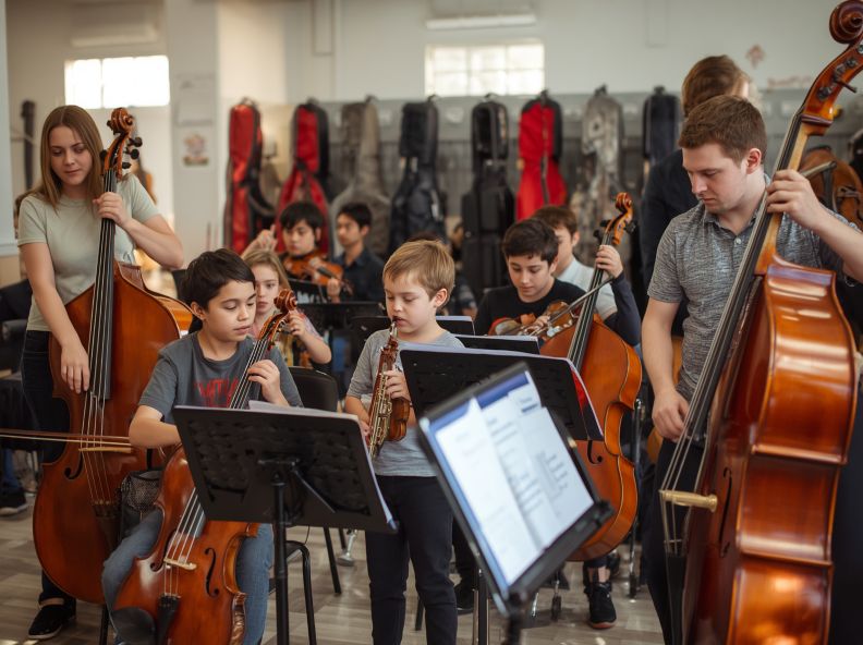 bright music classroom
